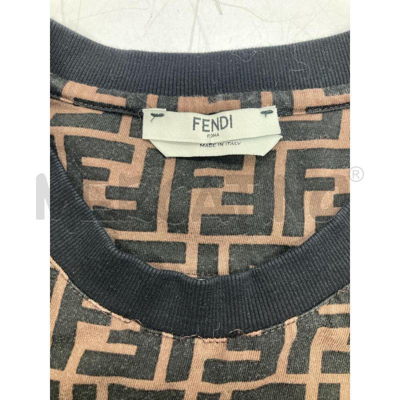 T SHIRT UOMO FENDI LOGO MARRONE   | Mercatino dell'Usato Gazzada schianno 4