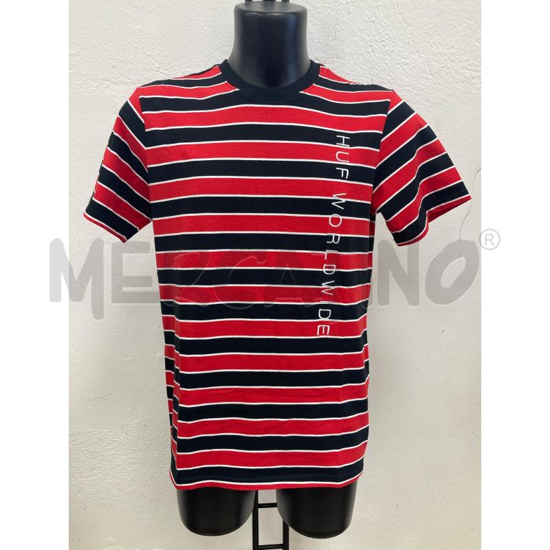 T SHIRT UOMO HUF RGHE ROSSE NERE | Mercatino dell'Usato Gazzada schianno 1