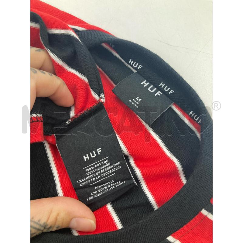 T SHIRT UOMO HUF RGHE ROSSE NERE | Mercatino dell'Usato Gazzada schianno 3