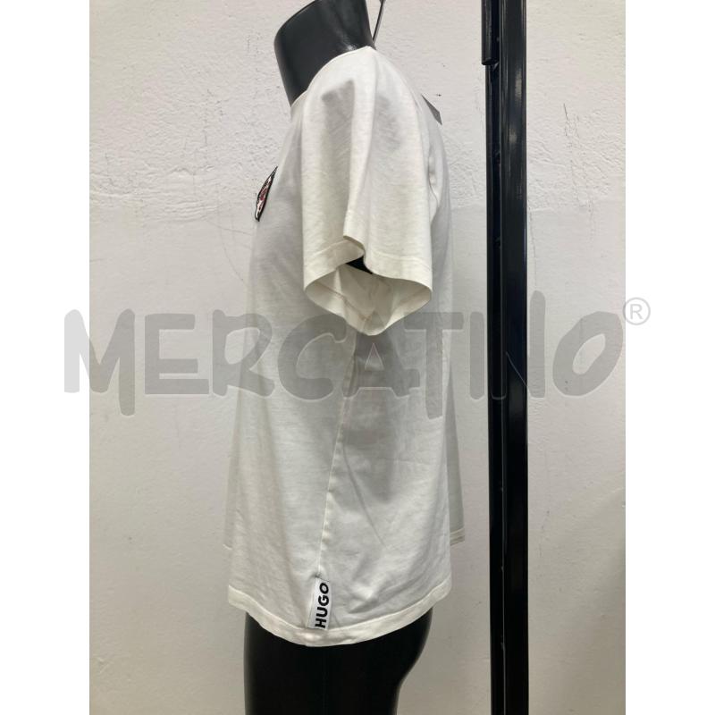 T SHIRT UOMO HUGO BIANCO SPORCO RICAMO FUNGO | Mercatino dell'Usato Gazzada schianno 2