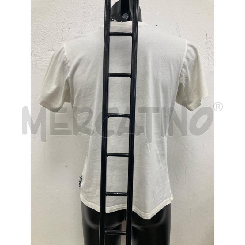 T SHIRT UOMO HUGO BIANCO SPORCO RICAMO FUNGO | Mercatino dell'Usato Gazzada schianno 3