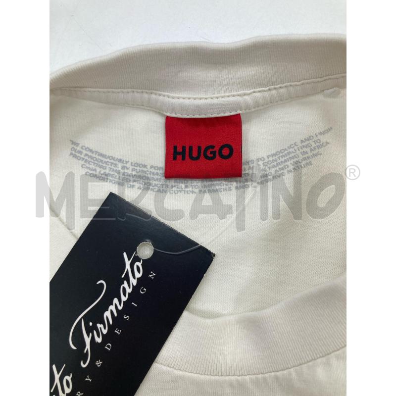 T SHIRT UOMO HUGO BIANCO SPORCO RICAMO FUNGO | Mercatino dell'Usato Gazzada schianno 4
