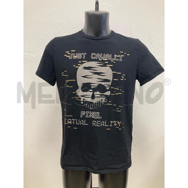 T SHIRT UOMO JUST CAVALLI NERA TESCHIO | Mercatino dell'Usato Gazzada schianno 1