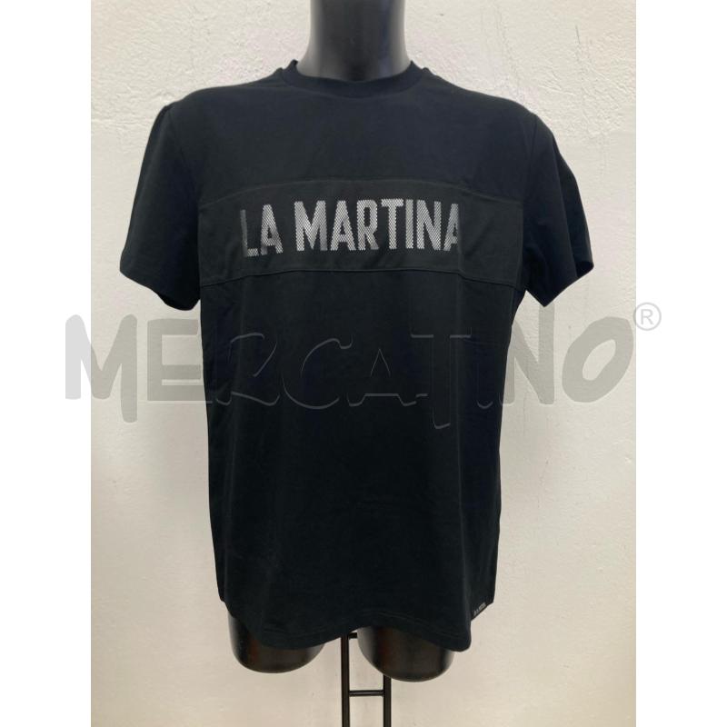 T SHIRT UOMO LA MARTINA NERA SCRITTA LOGO CARTELILNO | Mercatino dell'Usato Gazzada schianno 1