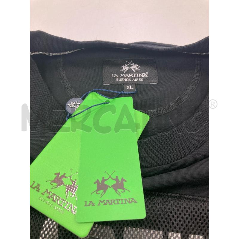 T SHIRT UOMO LA MARTINA NERA SCRITTA LOGO CARTELILNO | Mercatino dell'Usato Gazzada schianno 3