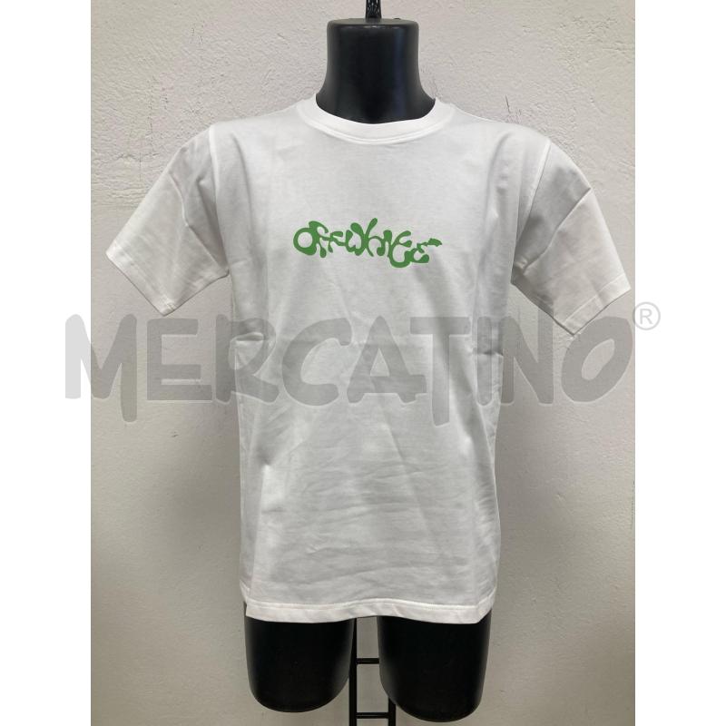 T SHIRT UOMO OFF WHITE SCRITTA VERDE | Mercatino dell'Usato Gazzada schianno 1