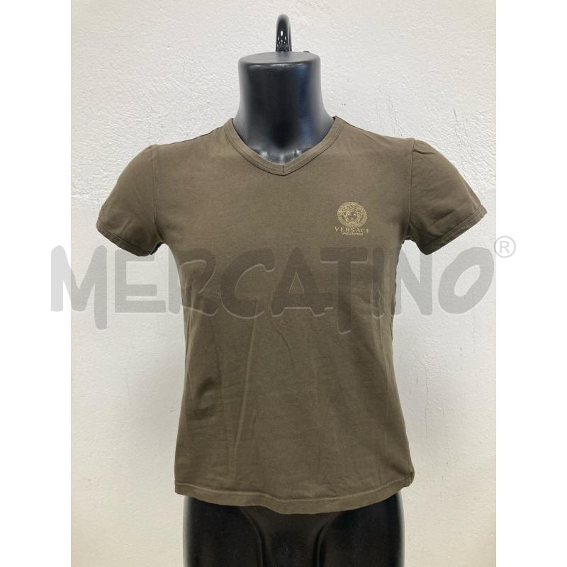 T SHIRT VERSACE VERDE COLLO V LOGO PICCOLO | Mercatino dell'Usato Gazzada schianno 1