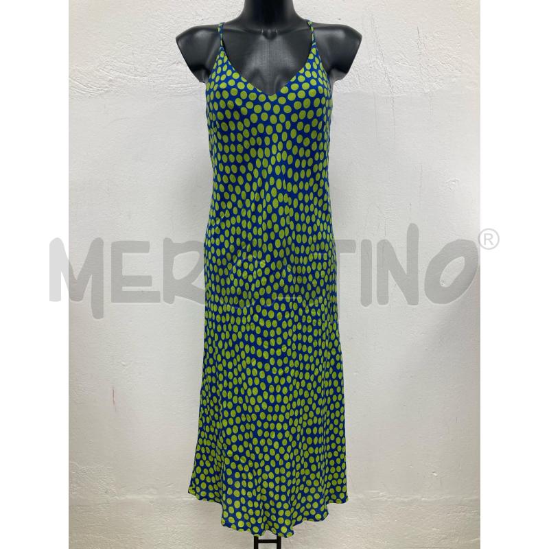 VESTITO DONNA GIANVARGIAN BLU POIS VERDI | Mercatino dell'Usato Gazzada schianno 1