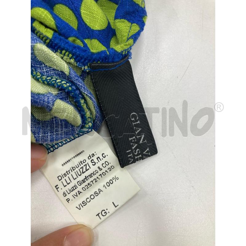 VESTITO DONNA GIANVARGIAN BLU POIS VERDI | Mercatino dell'Usato Gazzada schianno 3