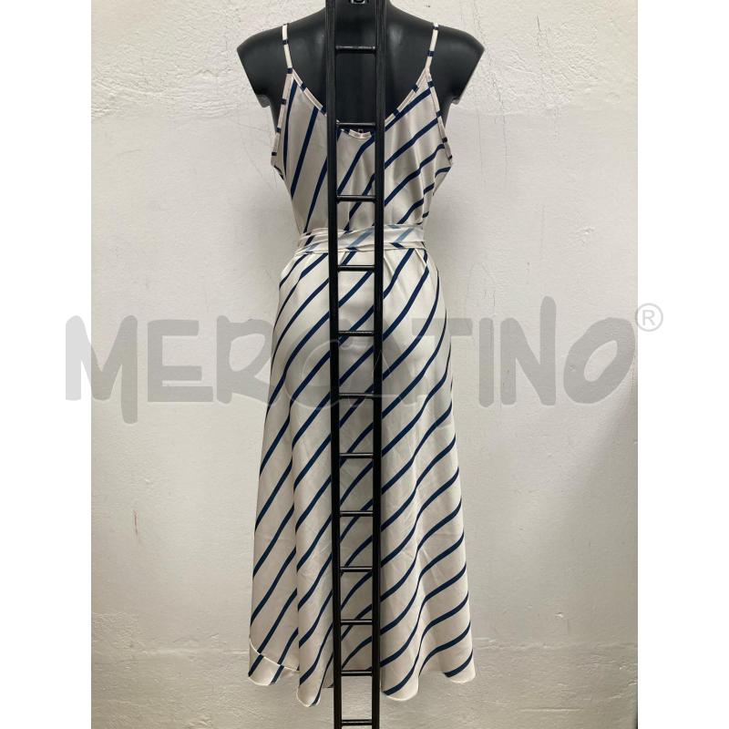 VESTITO DONNA GIAN VARGIAN BIANCO RIGHE BLU CINTURA | Mercatino dell'Usato Gazzada schianno 2