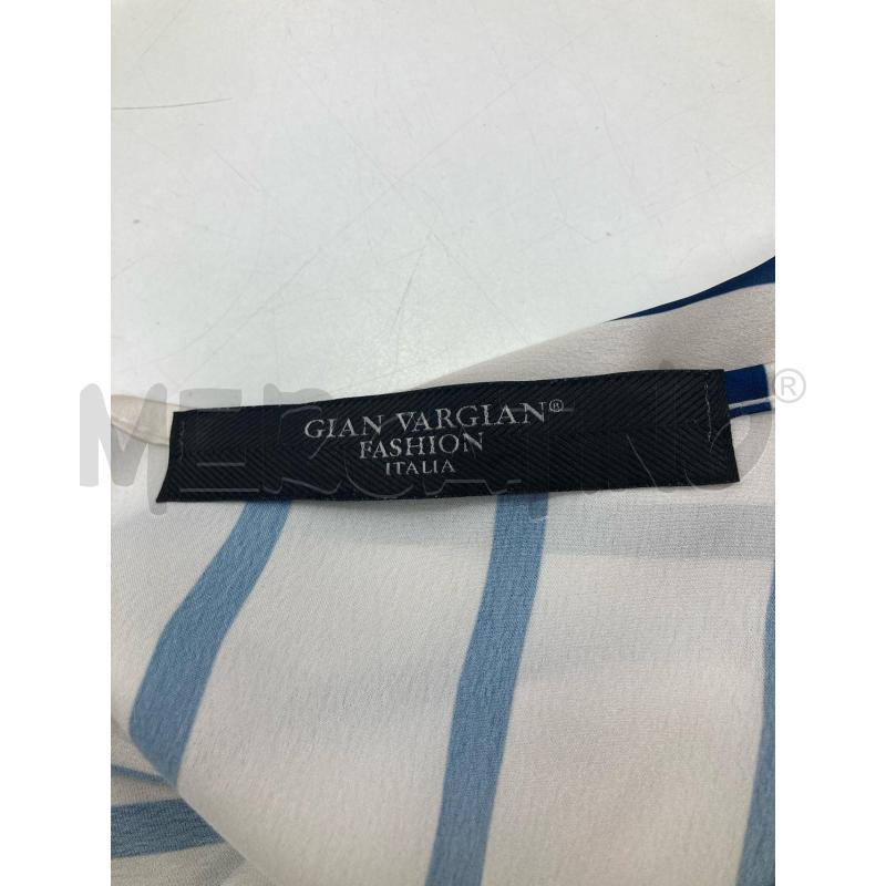 VESTITO DONNA GIAN VARGIAN BIANCO RIGHE BLU CINTURA | Mercatino dell'Usato Gazzada schianno 3