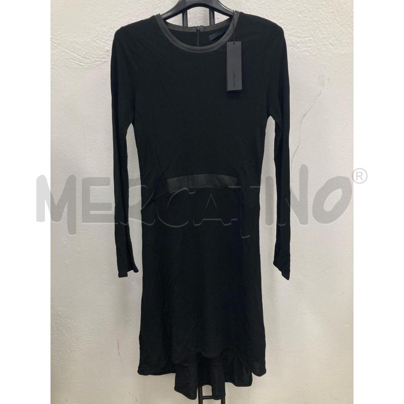 VESTITO DONNA LAGERFELD NERO INSERTI PELLE | Mercatino dell'Usato Gazzada schianno 1