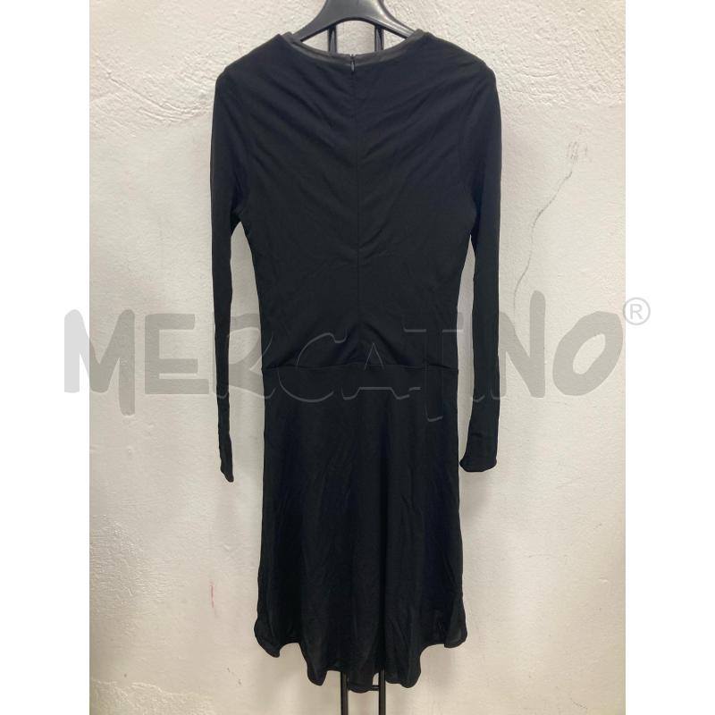 VESTITO DONNA LAGERFELD NERO INSERTI PELLE | Mercatino dell'Usato Gazzada schianno 2