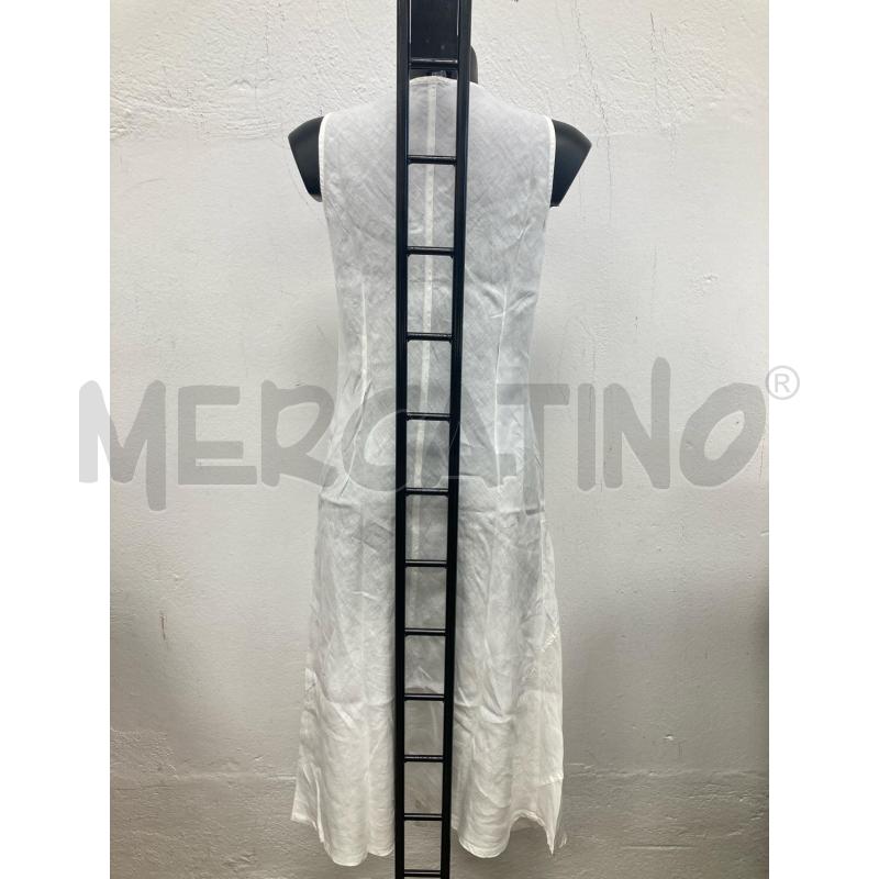 VESTITO DONNA LINO BIANCO LUNGO SBRACCIATO | Mercatino dell'Usato Gazzada schianno 2