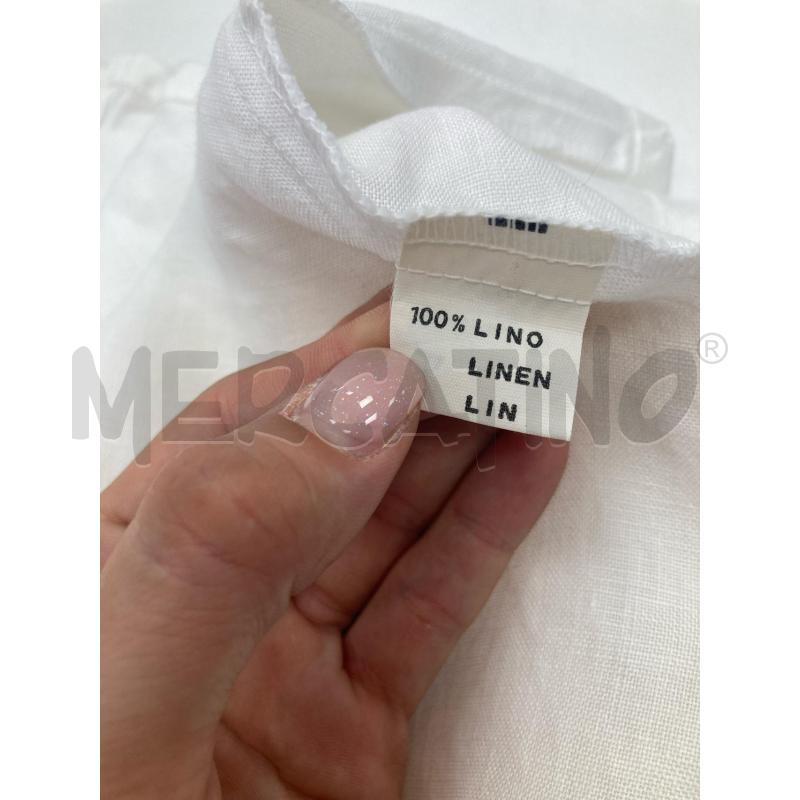 VESTITO DONNA LINO BIANCO LUNGO SBRACCIATO | Mercatino dell'Usato Gazzada schianno 4