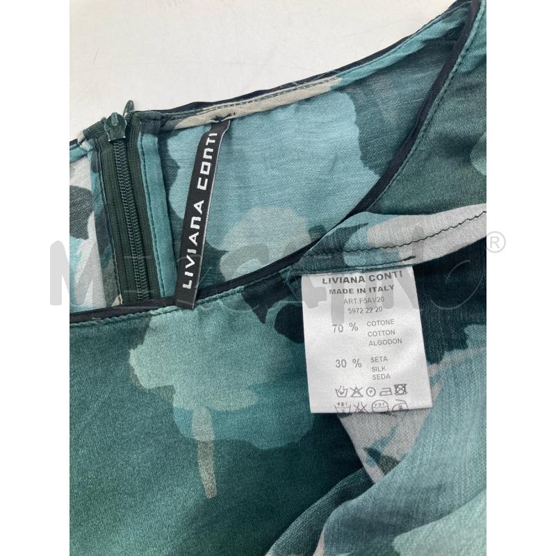 VESTITO DONNA LIVIANA VERDE MILITARE FIORI | Mercatino dell'Usato Gazzada schianno 3