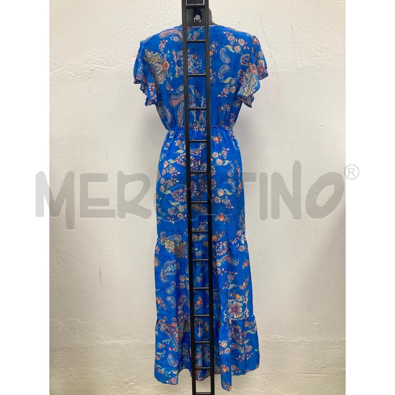 VESTITO DONNA LUNGO SETA BLU PAISLEY ARANCIO ROSSO | Mercatino dell'Usato Gazzada schianno 2