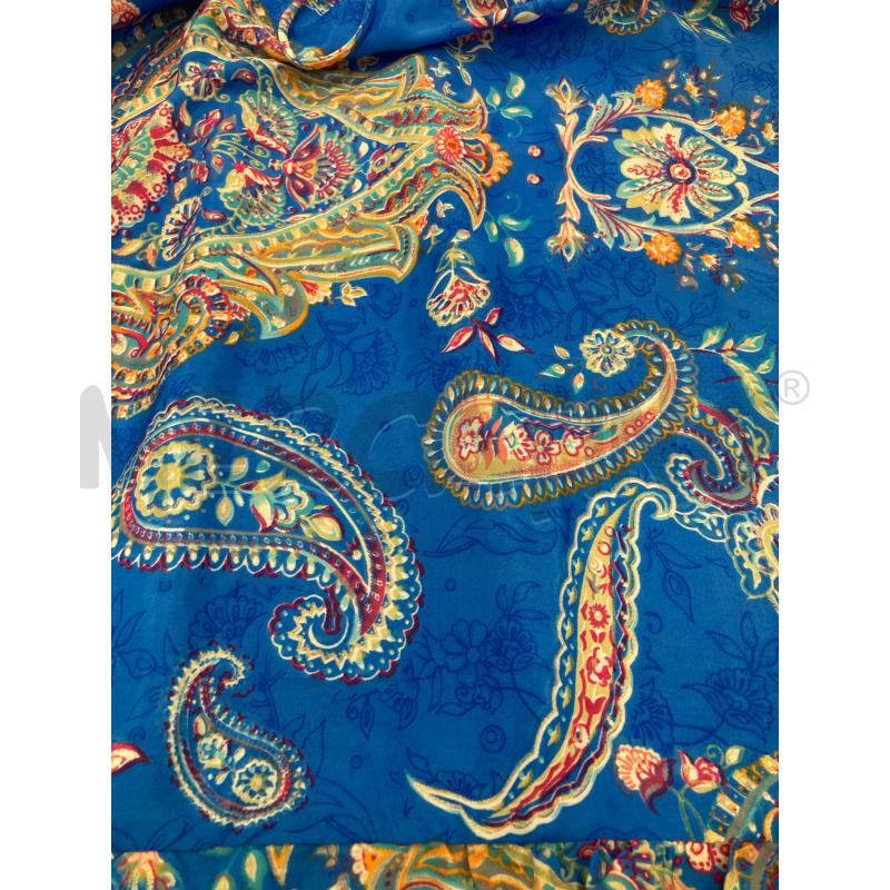 VESTITO DONNA LUNGO SETA BLU PAISLEY ARANCIO ROSSO | Mercatino dell'Usato Gazzada schianno 4