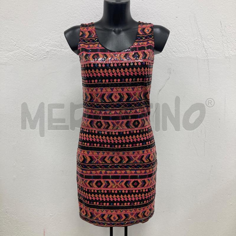 VESTITO DONNA NERO MOTIVI ETNICI PAIETTES | Mercatino dell'Usato Gazzada schianno 1