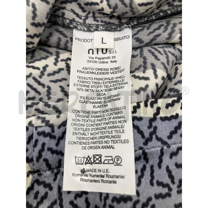 VESTITO DONNA NIU SETA BLU STELLE NERE E BIANCHE | Mercatino dell'Usato Gazzada schianno 4