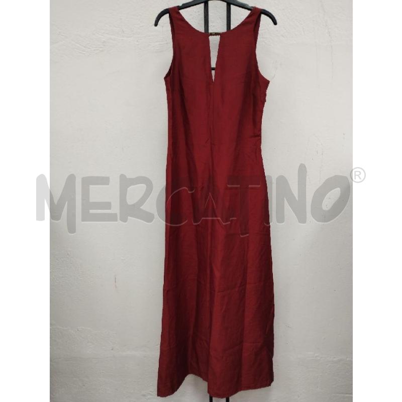 VESTITO DONNA NOTES BORDEAUX MISTO LINO LUNGO | Mercatino dell'Usato Gazzada schianno 1