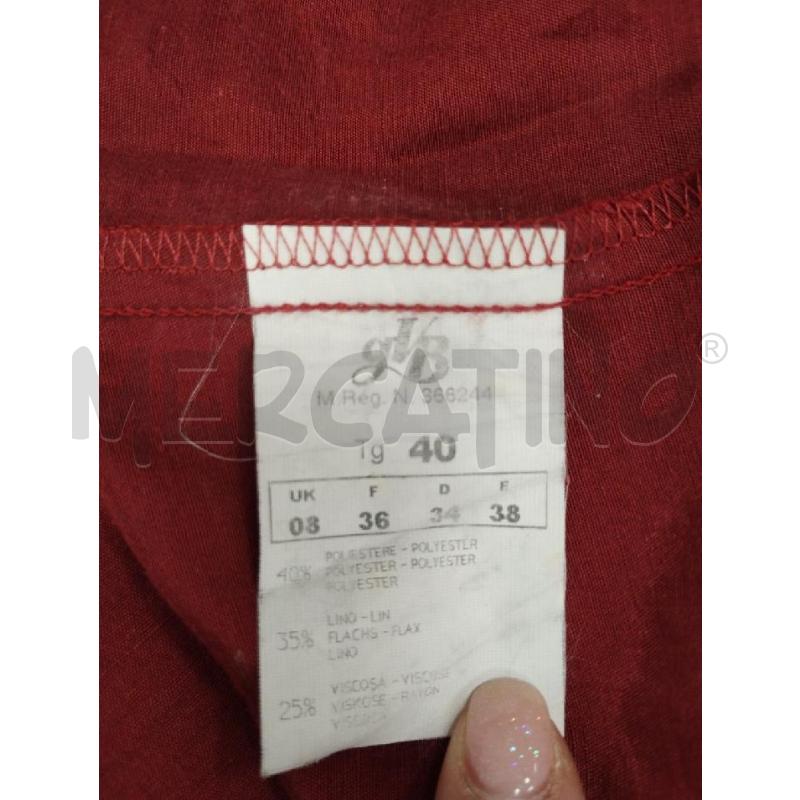 VESTITO DONNA NOTES BORDEAUX MISTO LINO LUNGO | Mercatino dell'Usato Gazzada schianno 5