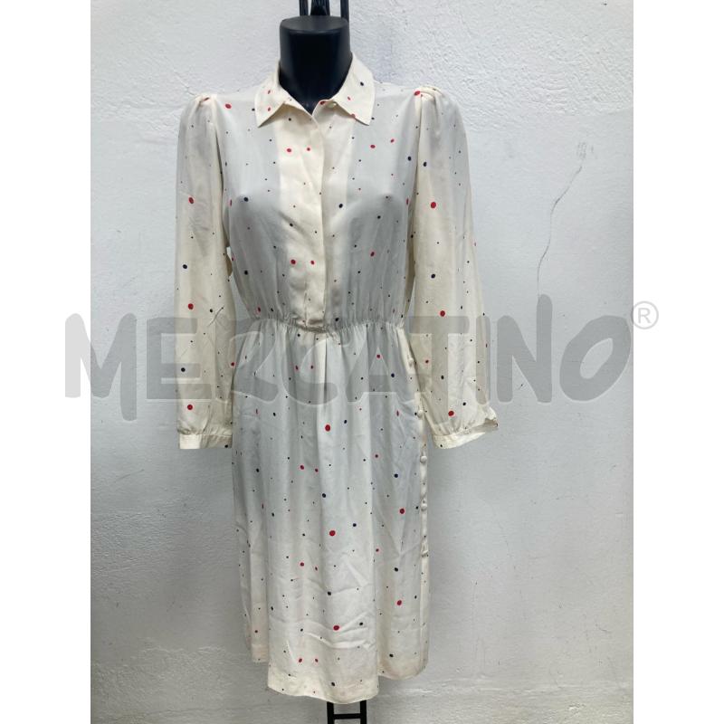 VESTITO DONNA PANNA POIS BLU ROSSO CINTURA | Mercatino dell'Usato Gazzada schianno 1
