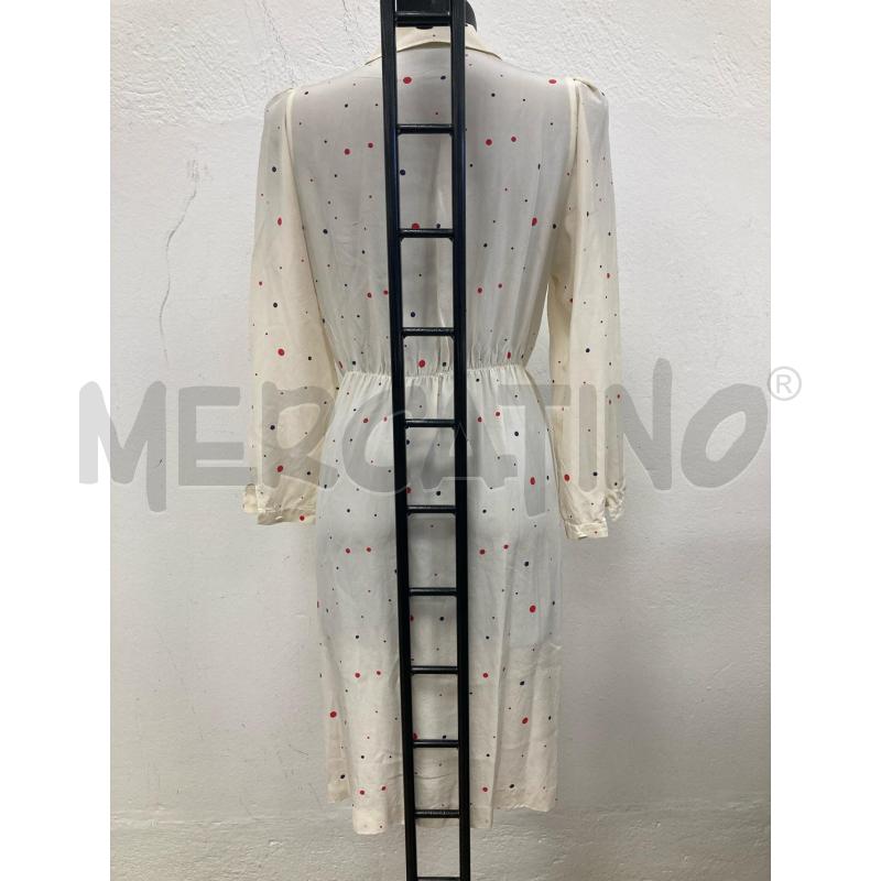 VESTITO DONNA PANNA POIS BLU ROSSO CINTURA | Mercatino dell'Usato Gazzada schianno 2