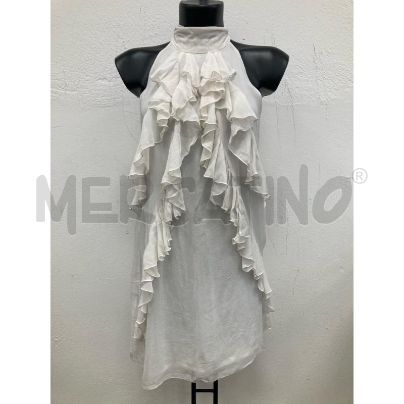 VESTITO DONNA PIESZAK SETA BIANCO FRUFRU | Mercatino dell'Usato Gazzada schianno 1