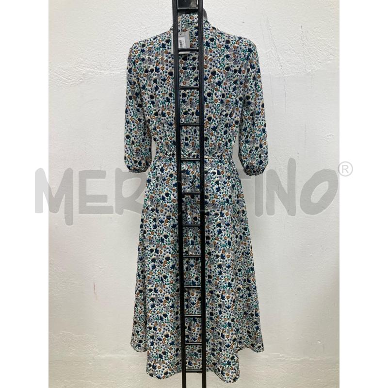 VESTITO DONNA SANDRO FERRONE FANTASIA FIORATA BLU VERDE BEIGE | Mercatino dell'Usato Gazzada schianno 2