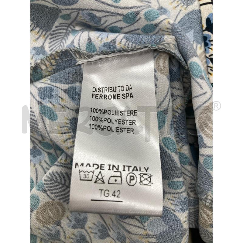 VESTITO DONNA SANDRO FERRONE FANTASIA FIORATA BLU VERDE BEIGE | Mercatino dell'Usato Gazzada schianno 4