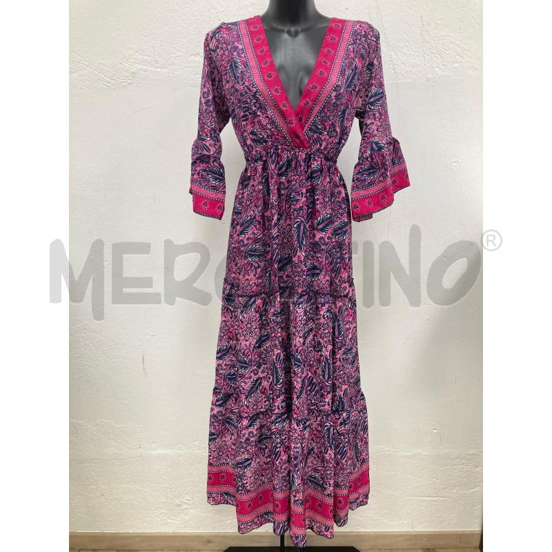 VESTITO DONNA SETA FUXIA BLU | Mercatino dell'Usato Gazzada schianno 1
