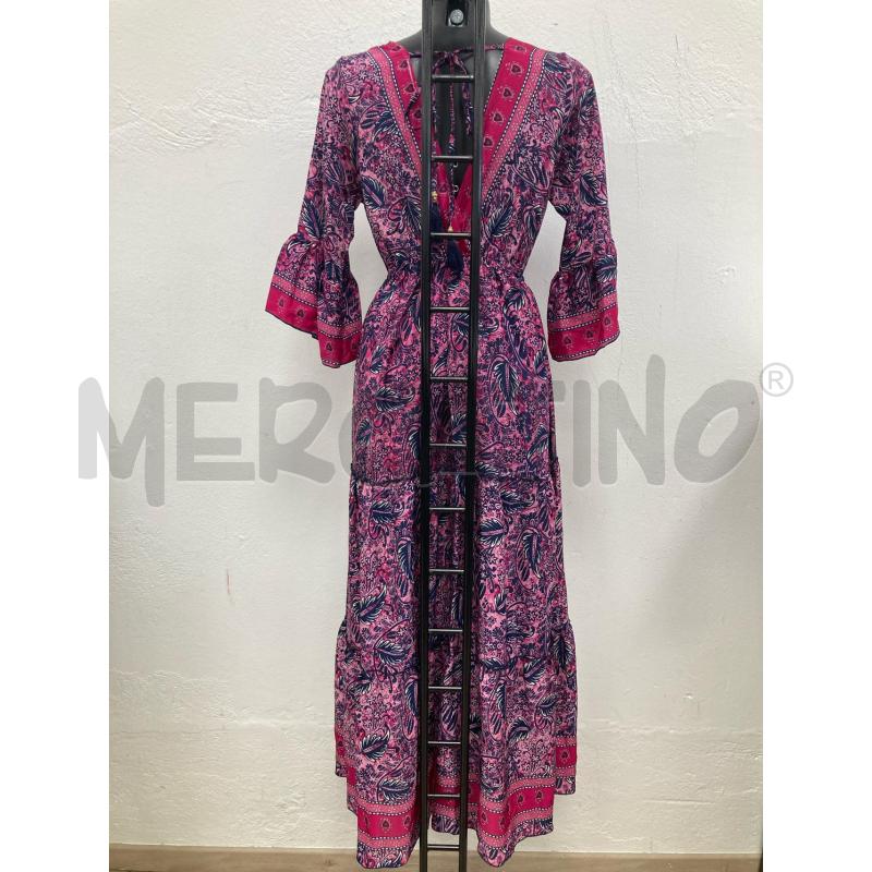 VESTITO DONNA SETA FUXIA BLU | Mercatino dell'Usato Gazzada schianno 2