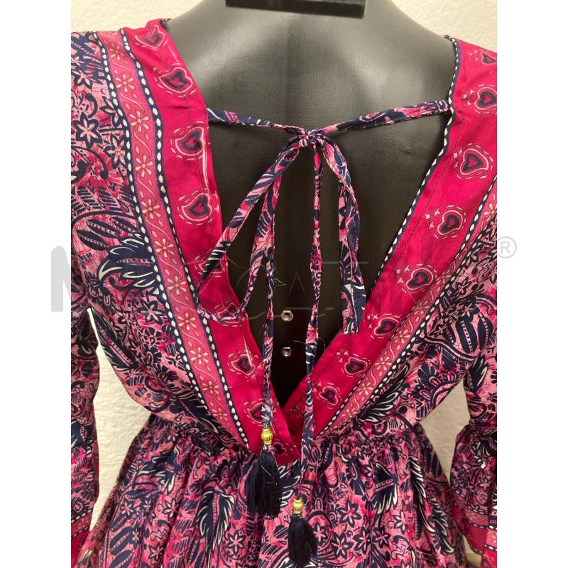 VESTITO DONNA SETA FUXIA BLU | Mercatino dell'Usato Gazzada schianno 3