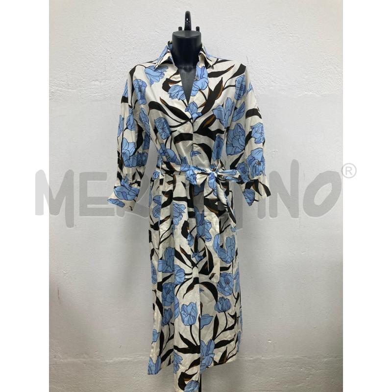VESTITO DONNA SEVENTY PANNA FIORATO MARRONE AZZURRO | Mercatino dell'Usato Gazzada schianno 1