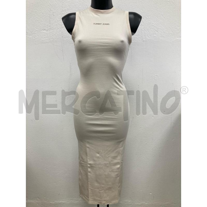 VESTITO DONNA TOMMY JEANS BEIGE  | Mercatino dell'Usato Gazzada schianno 1