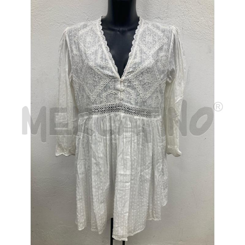 VESTITO DONNA ZARA BIANCO PIZZO | Mercatino dell'Usato Gazzada schianno 1