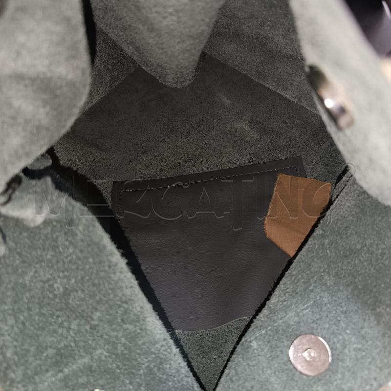 BORSA DONNA SPAZIO IF GRIGIA PELLE | Mercatino dell'Usato Verbania 3