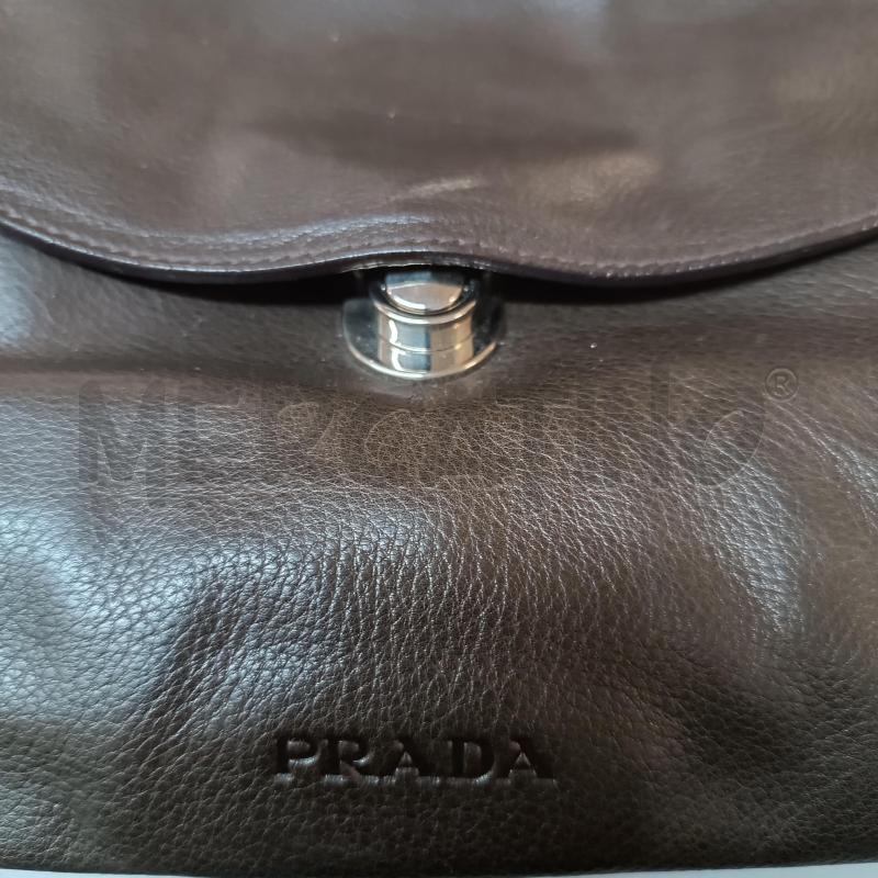 BORSETTA DONNA PRADA PELLE MARRONE | Mercatino dell'Usato Verbania 2