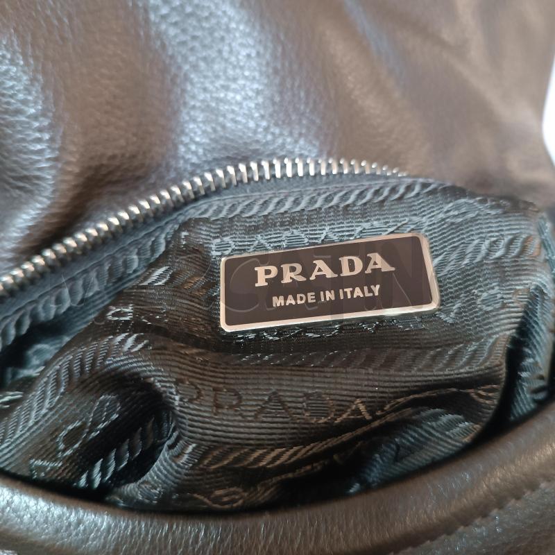 BORSETTA DONNA PRADA PELLE MARRONE | Mercatino dell'Usato Verbania 4