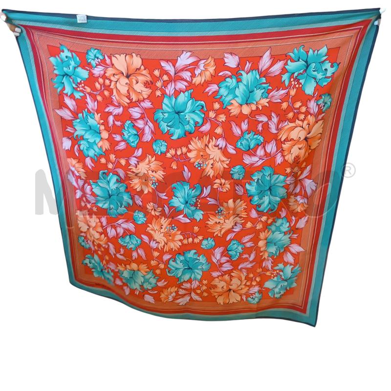 FOULARD GHERARDINI FIORI ROSSO VERDE | Mercatino dell'Usato Verbania 2