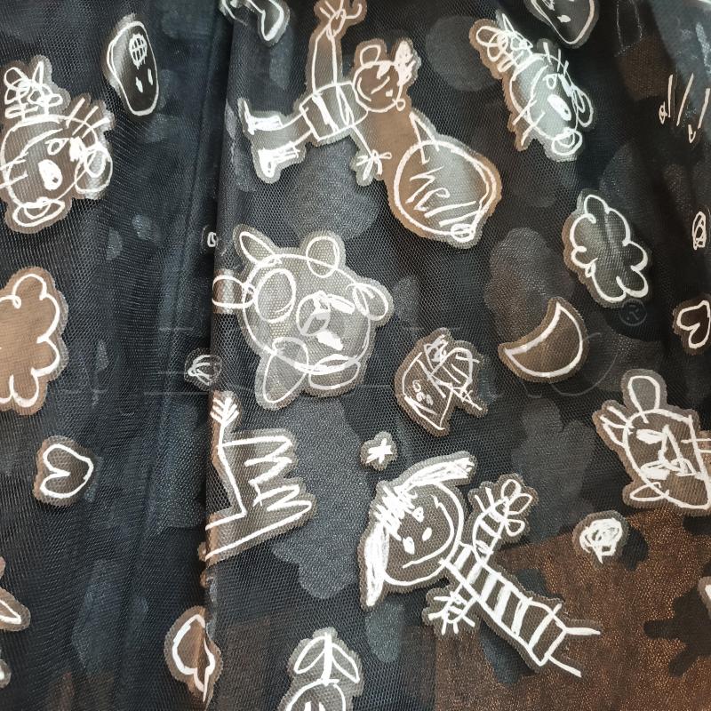 GONNA GOLDEN GOOSE CON ELESTICO TULLE NERO CON DISEGNI | Mercatino dell'Usato Verbania 2