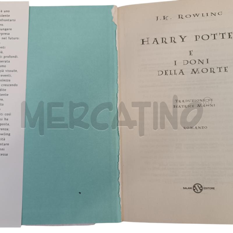 HARRY POTTER E I DONI DELLA MORTE SALANI PRIMA RISTAMPA 2008 | Mercatino dell'Usato Verbania 4