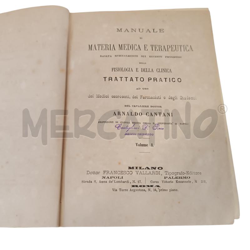 MATERIA MEDICA E TERAPEUTICA DI CANTANI 3 VOLUMI 1870 C.A. | Mercatino dell'Usato Verbania 3