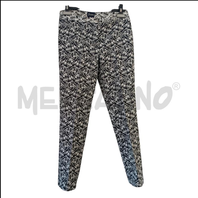 PANTALONE DONNA HERNO NERO FIORI BIANCI | Mercatino dell'Usato Verbania 1