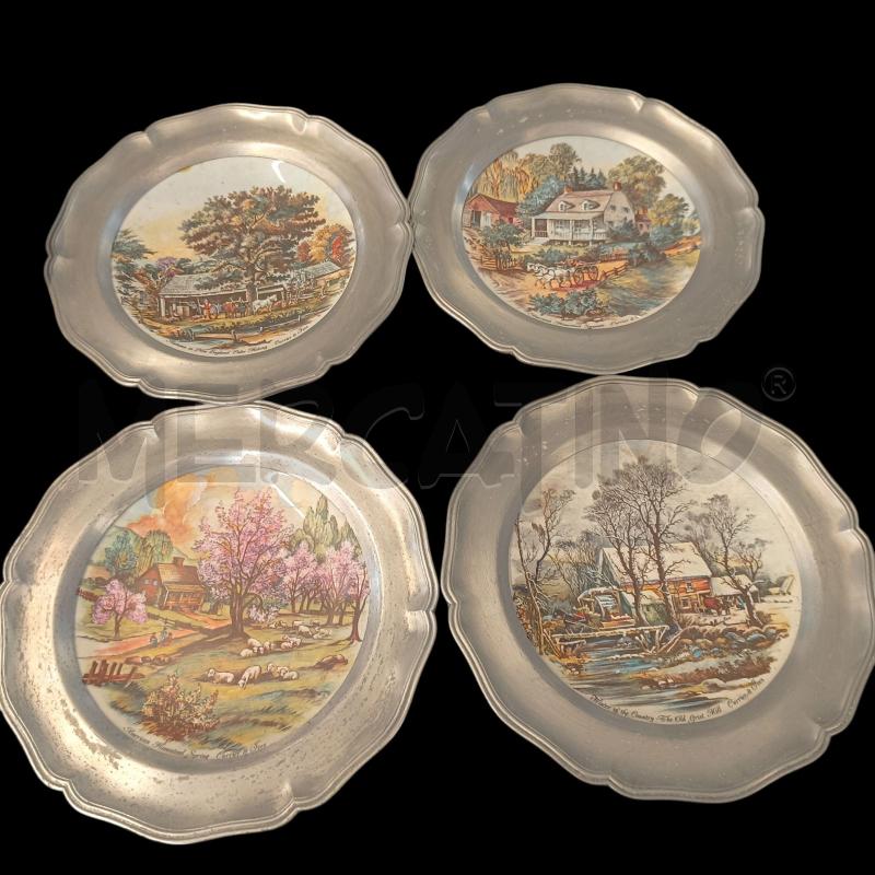 PIATTI PZ. 4 CURRIER & IVES ENGLAND 4 STAGIONI | Mercatino dell'Usato Verbania 1