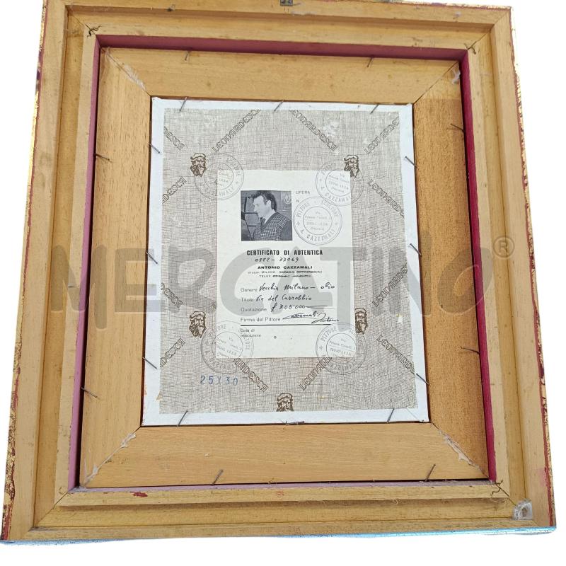 QUADRO A FIRMA ANTONIO CAZZAMALI LA VECCHIA MILANO | Mercatino dell'Usato Verbania 2