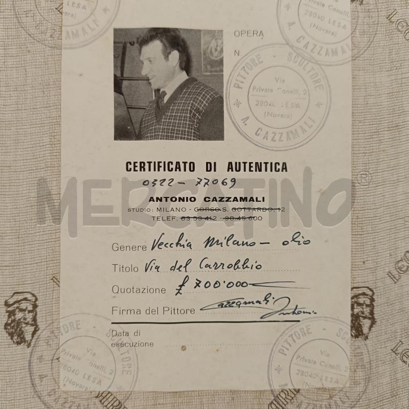 QUADRO A FIRMA ANTONIO CAZZAMALI LA VECCHIA MILANO | Mercatino dell'Usato Verbania 4