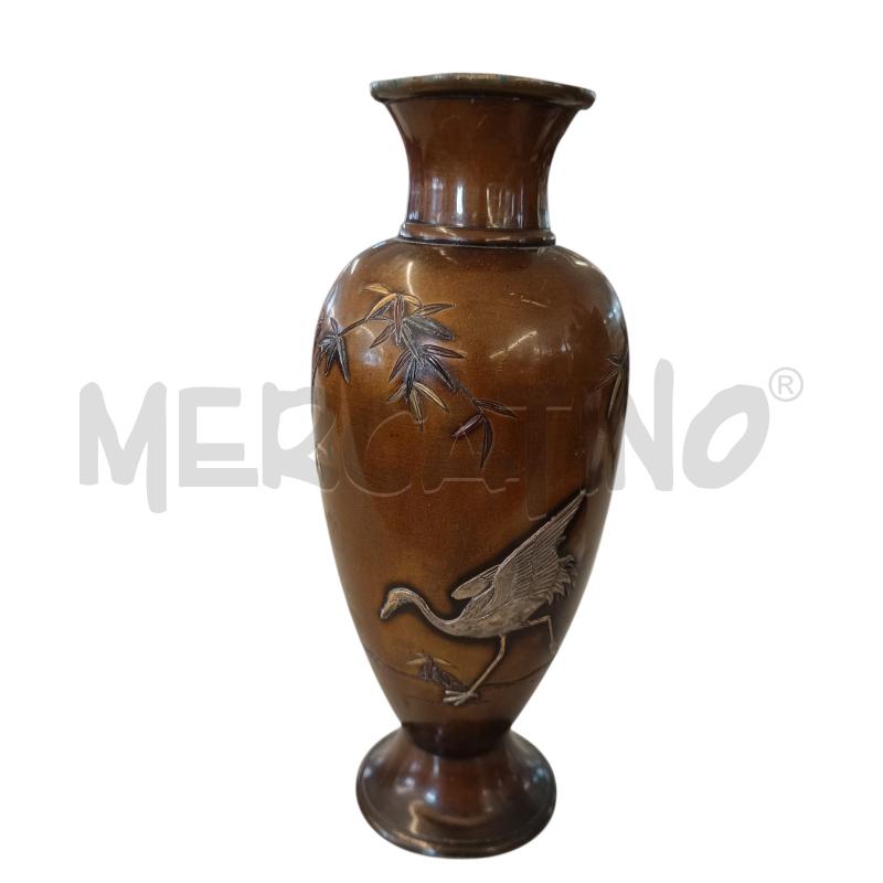 VASO GIAPPONESE PRIMI '900 PERIODO MEIJI IN BRONZO PATINATO | Mercatino dell'Usato Verbania 1