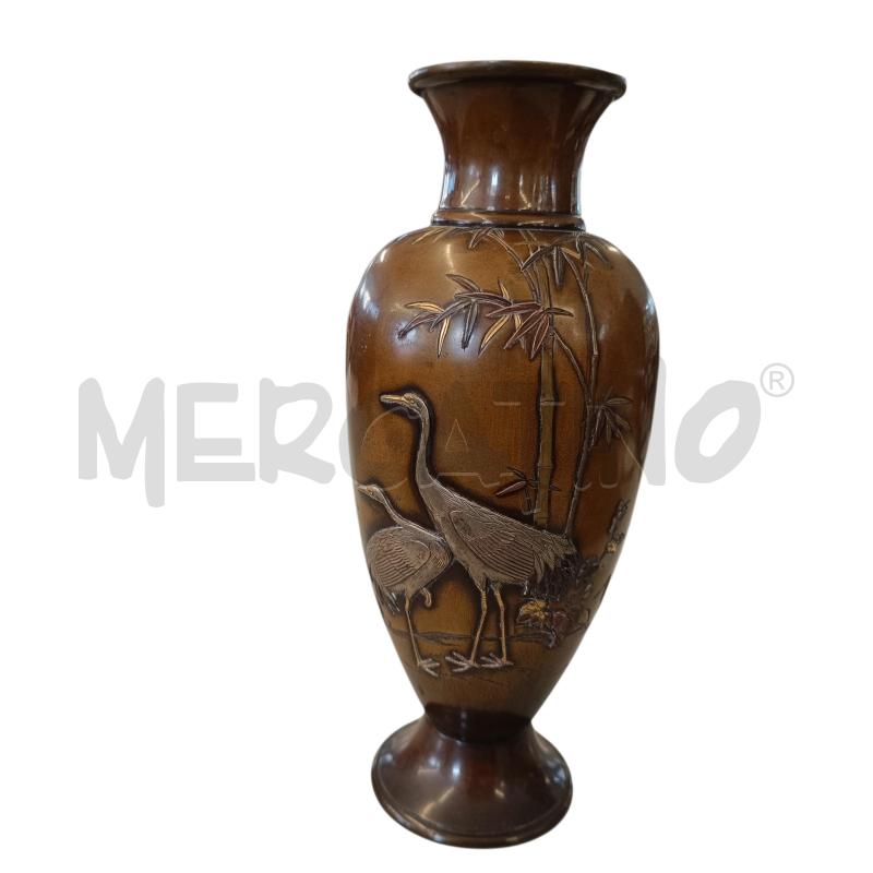 VASO GIAPPONESE PRIMI '900 PERIODO MEIJI IN BRONZO PATINATO | Mercatino dell'Usato Verbania 2